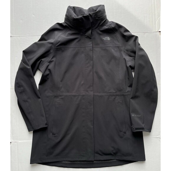 The North Face Womens Black Apex Flex GTX GORETEX Softshell Stowaway Hood Jacket - Picture 1 of 16
